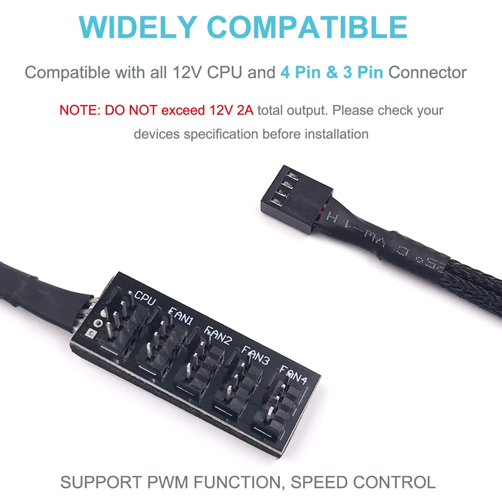Кабель питания вентилятора 39 5 см от 1 до 4 контактный Molex TX4 PWM CPU кулер/корпус/Chasis