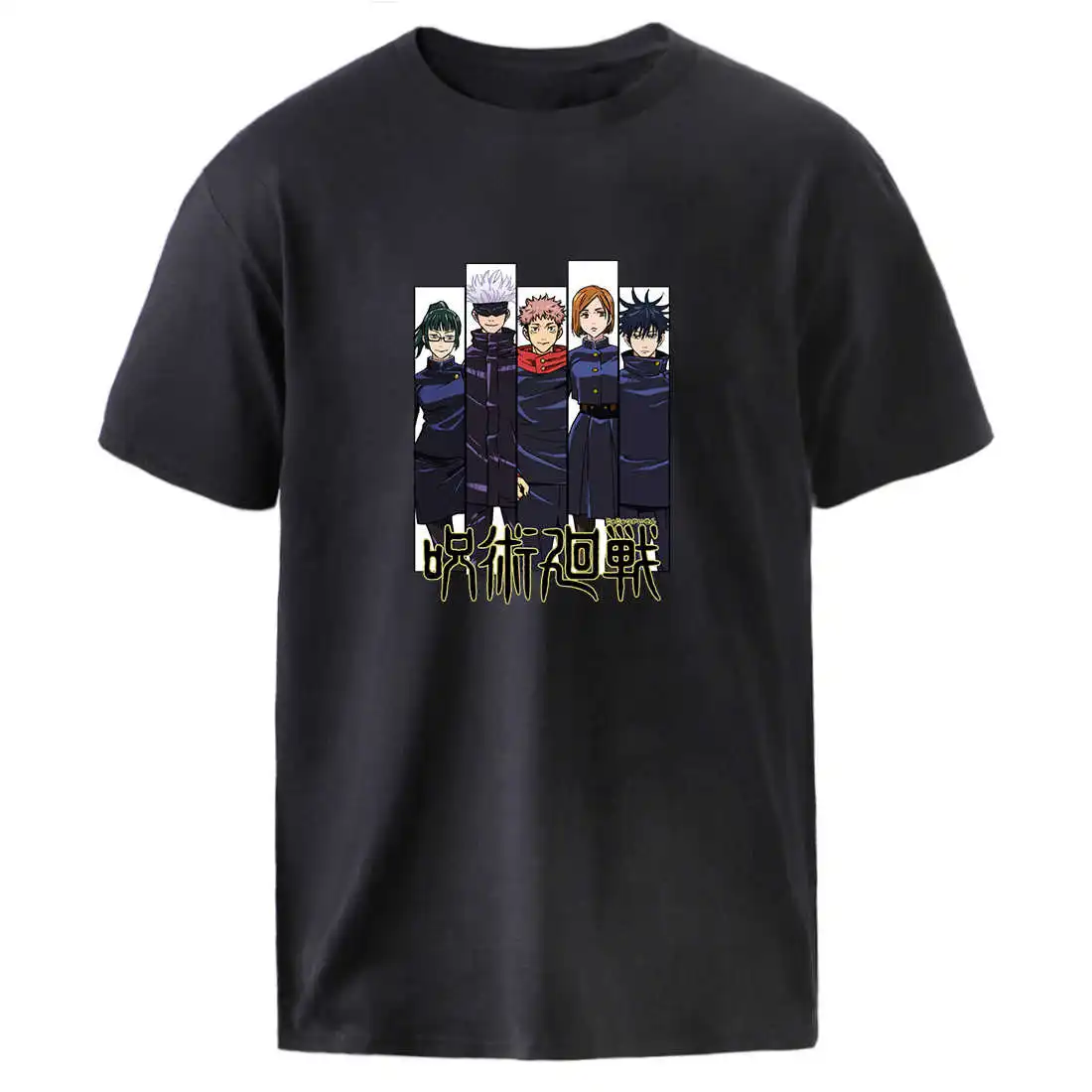 

Oversize T shirts Jujutsu Kaisen Harajuku Black Graphic Tee Shirt Summer Short Sleeve Loose O-Neck Homme Vintage Tshirt