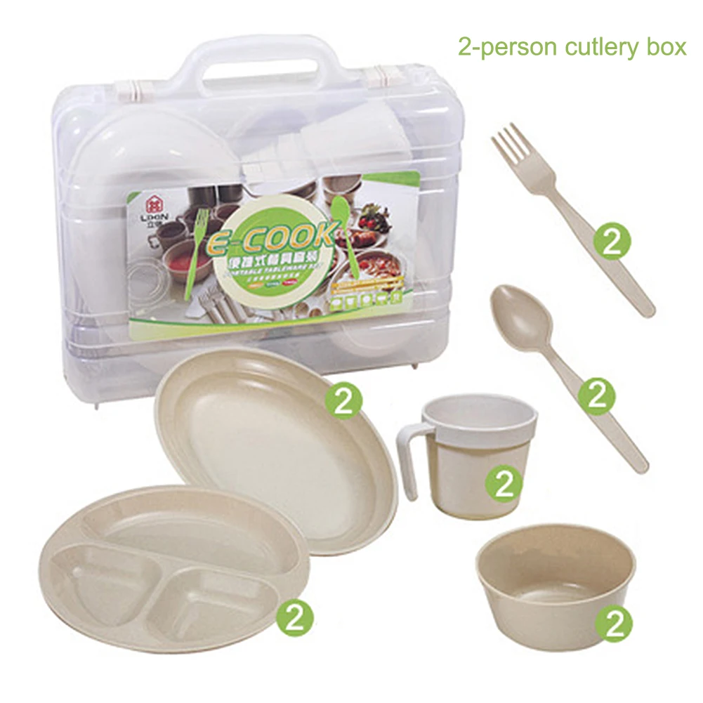 Многоразовая посуда для пикника походов пеших прогулок 12 штук|Столовые приборы