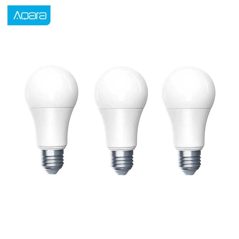 3 PCS Умный светодиодный светильник Aqara 9W E27 2700 K-6500 K 806lum, настраиваемый светодиодный светильник белого цвета для дома и приложения MI Home - Цвет: 3 PCS
