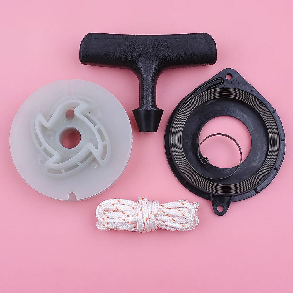 

Recoil Starter Pulley Spring Handle Grip Rope Kit For Husqvarna 445 450 460 Chainsaw Replace Garden Tool Spare Part бензопила