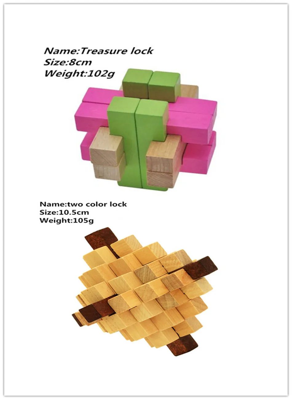 

3D Puzzles Classical Intellectual Wooden Cube Educational Toy Set Chinese Kong Ming Luban Lock Traditional Kid Toy Unique