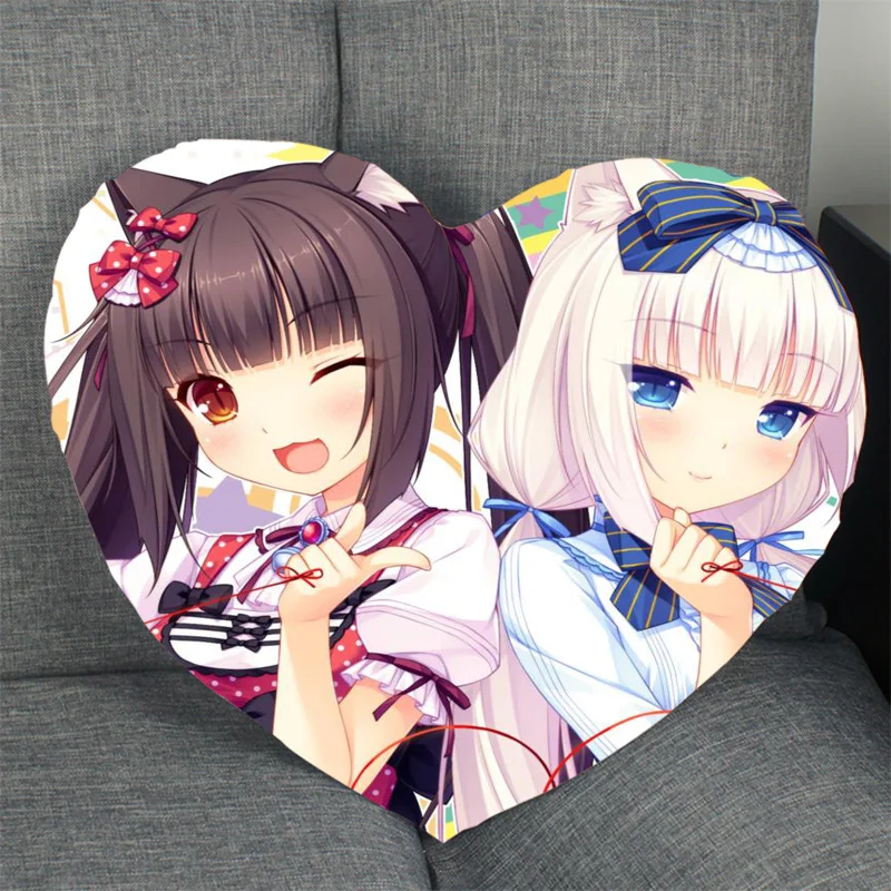

New Arrival NEKOPAPA Cartoon Pillowcase Heart Shape Satin Fabric Pillow Cover For Home Bedroom Wedding Decorate Pillow Cases