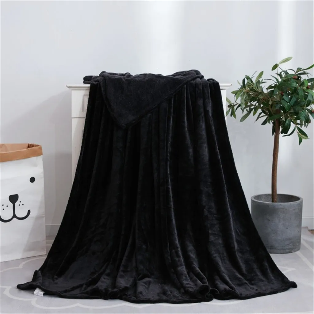 Coral fleece blanket Solid Soft Living Room Bedroom Air Conditioning Bed Blankets for Sofa Bedding woollen | Дом и сад