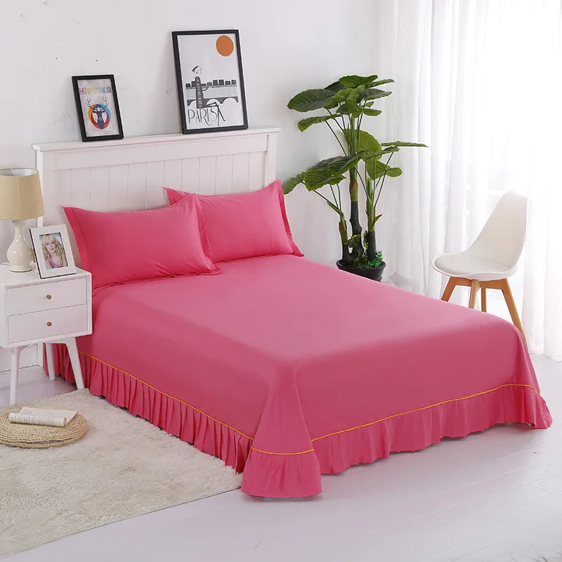 Новинка супер мягкие хлопковые однотонные кружевные простыни простое толстое