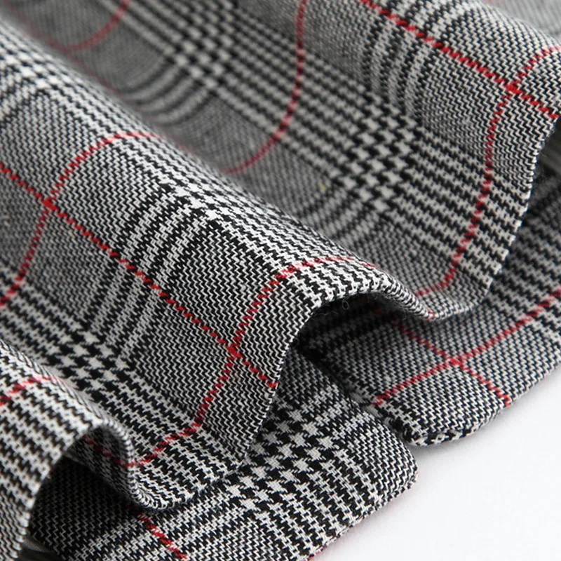 

New Women Medium Long Gray Plaid Vest Korea Slim Sleeveless Coats Single Button Waistcoat Spring Autumn All Match Jacket S-3XL
