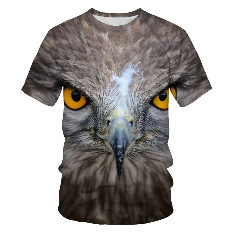 

Summer New Fashion Men's T-shirt Comfortable Casual Big Eagle 3D Printing Short Sleeve Outdoor Clothing XXS-6XL
