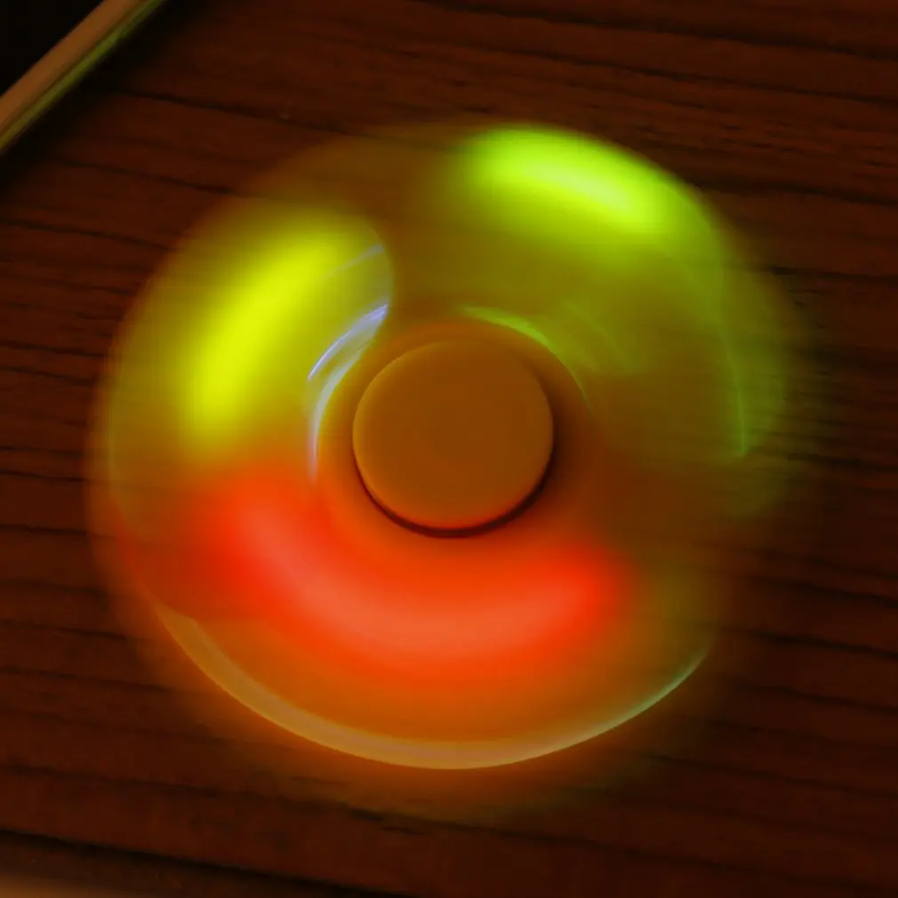 СВЕТОДИОДНЫЙ цветной треугольный ручной Спиннер со вспышкой для СДВГ снятия