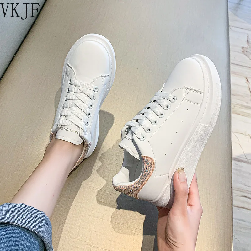 

Женские кроссовки, модель 2021 года, Классическая обувь на плоской подошве, разноцветная Вулканизированная школьная обувь для бега, повседне...