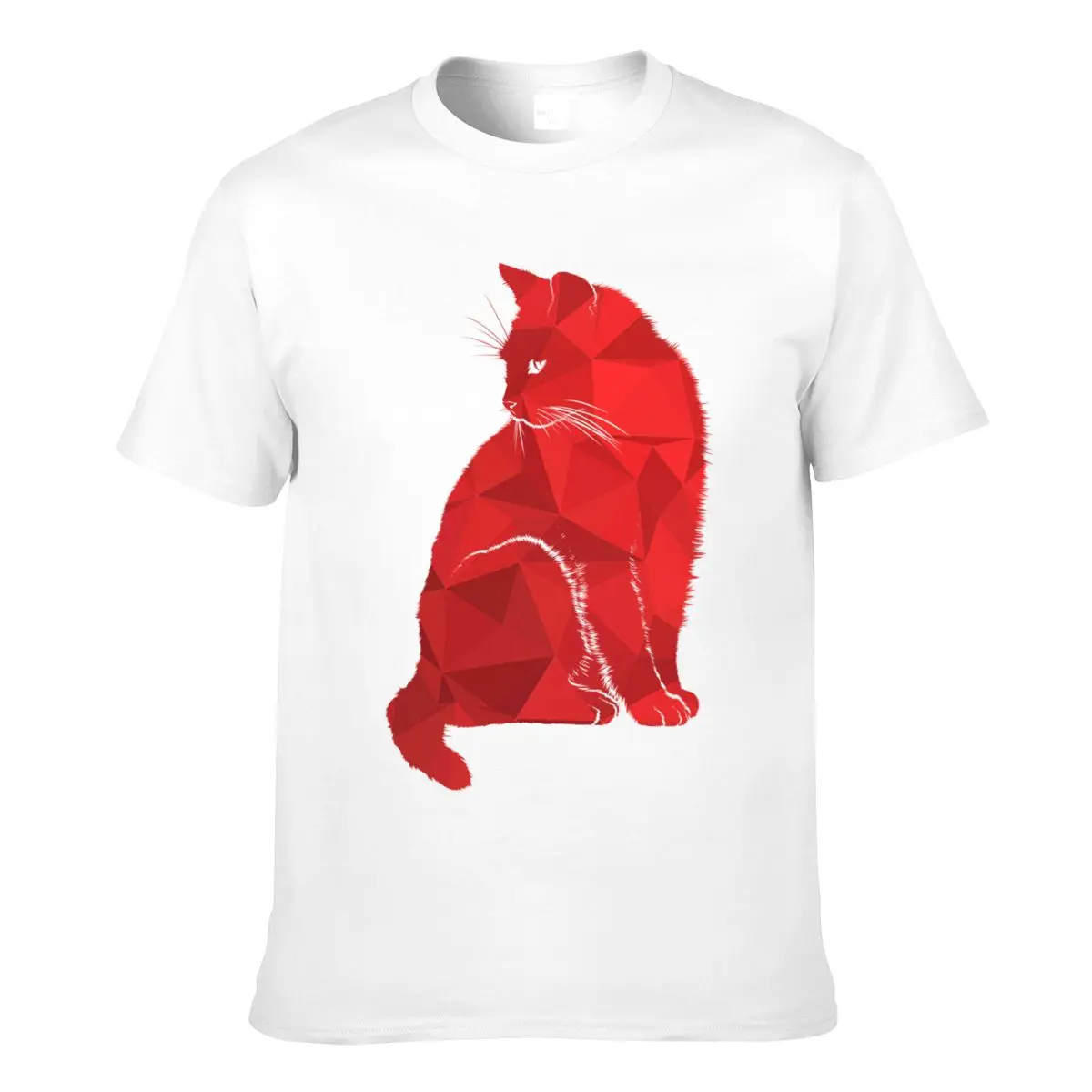 

Men tshirts Red Cat Print Cotton Soft Breathable Mens t shirts Top Casual Fashion Hip Hop Style Male Crew Neck Street Wear Fit