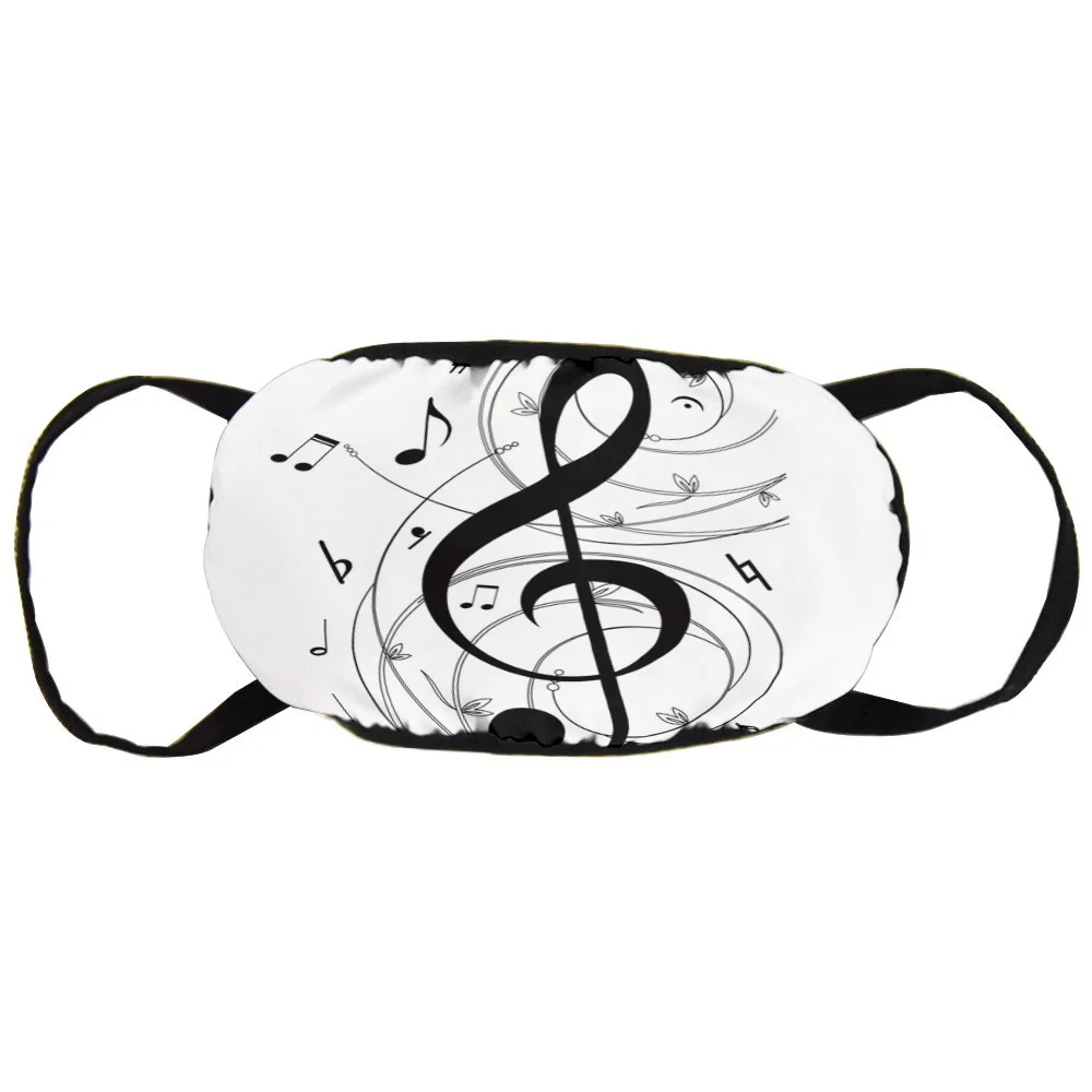 Музыка Символ черно-белая художественная печатная маска для лица теплая зимняя
