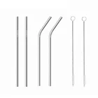 Экологически чистая многоразовая металлическая трубка, набор трубок из нержавеющей стали и железа, 8,5 дюйма, 304 нержавеющая сталь для бара, коктейлей