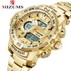 Мужские спортивные наручные часы mizсветильника, золотые военные кварцевые часы, стальные водонепроницаемые часы с двойным дисплеем, мужские часы 2020