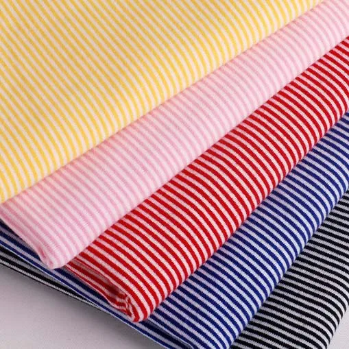 

wide 1mm stripe 100% cotton knitting elastic fabric DIY sewing clothing cloth 165cm wide 100% tissu hometextile tela sewing