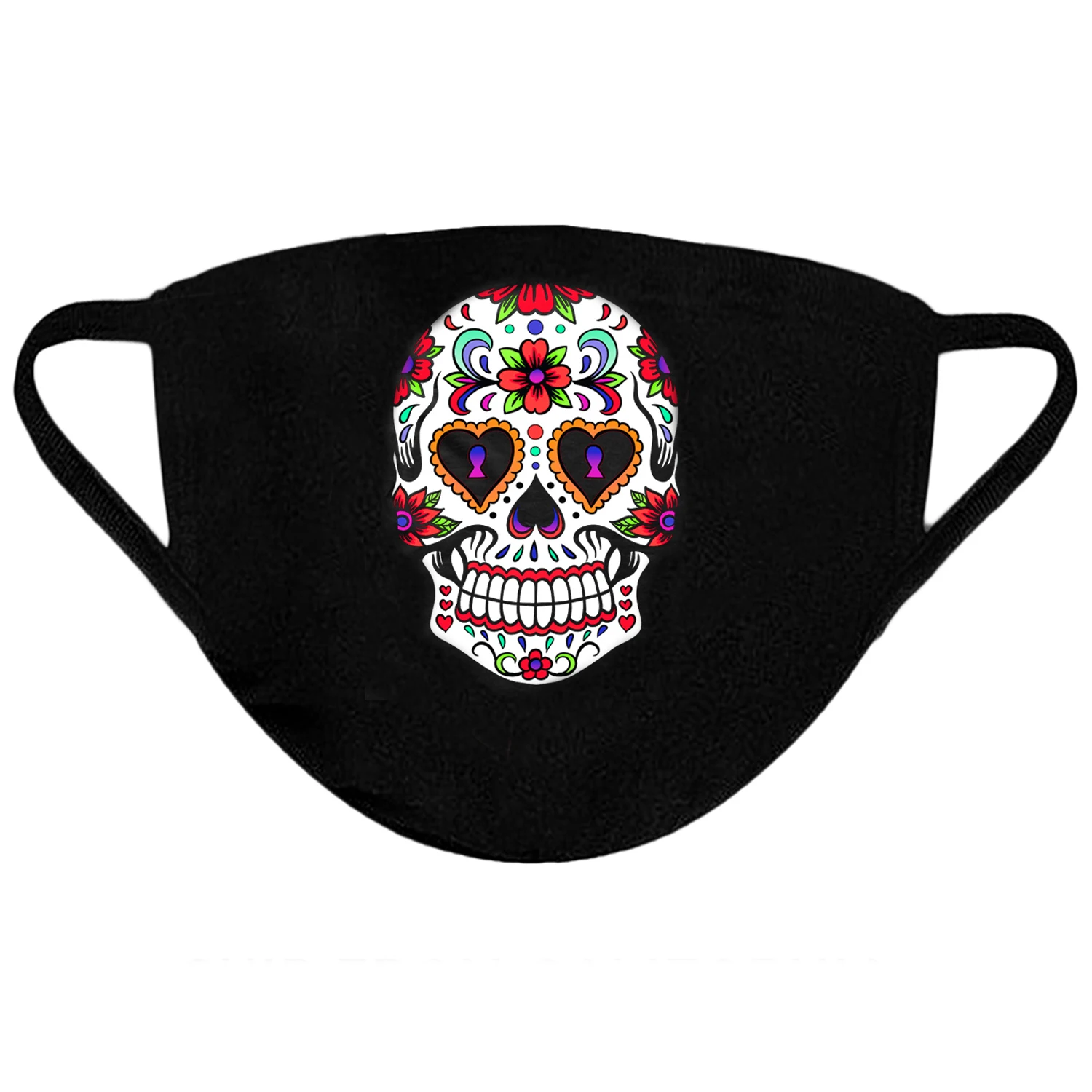 

Fashion I Love Sugar Skull Washable Reusable Fabric Face Mask