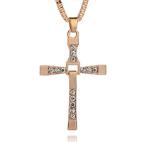 lucky movie characters logo religion jesus cross zircon pendant necklace love woman mother girl gift wedding blessing jewelry