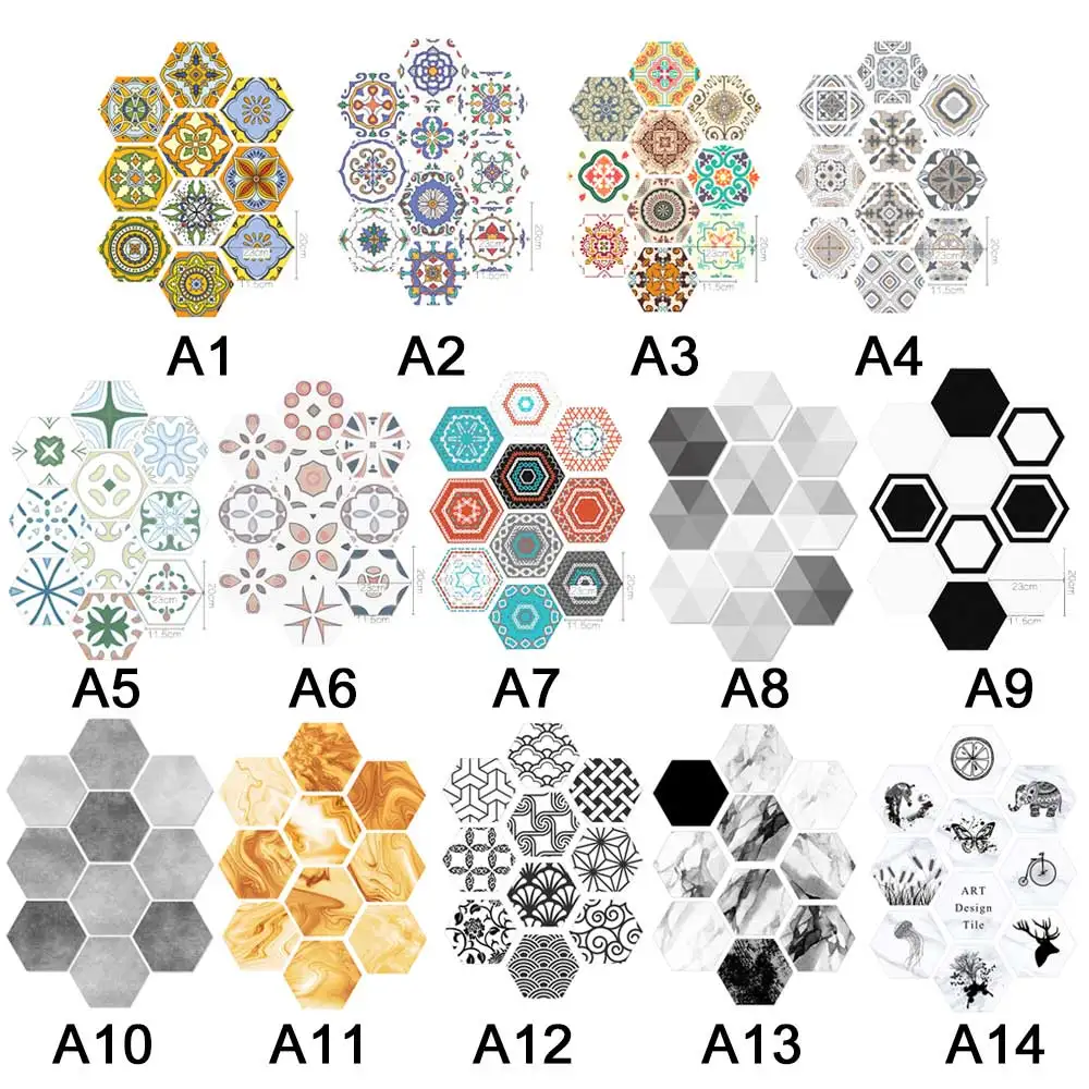 10 шт. ПВХ настенная Шестигранная плитка наклейка самоклеящаяся Новая креативная
