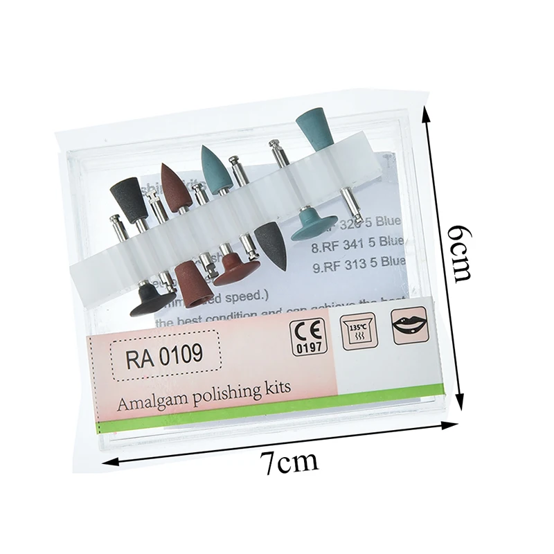 

9pcs/set Silicone Polisher Diamond Burs Cups Teeth Polishing Kits Rubber Grinding Dental Dental Lab