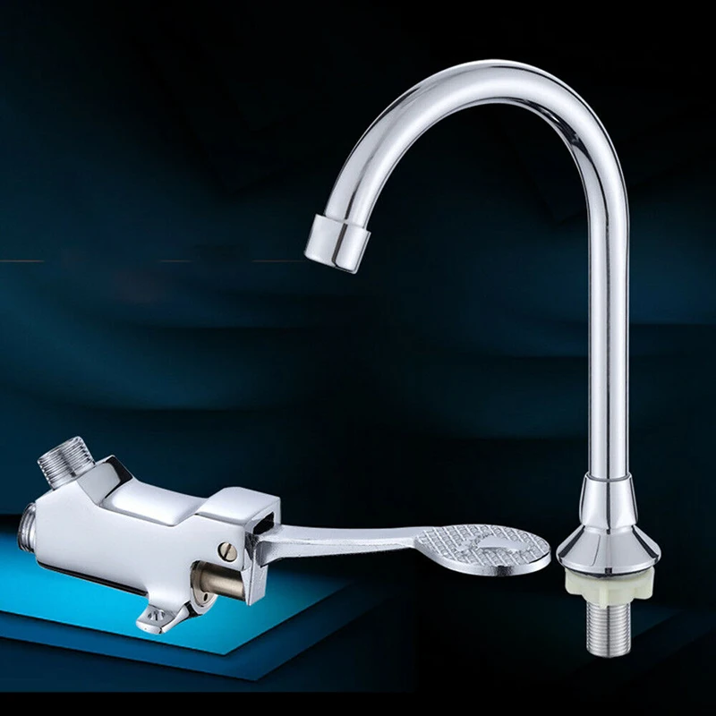 

Foot Pedal Type Water Tap Facuet Sprayer For Hand Basin Sink Hospital Factory Faucet For Schools, Office Buildings, Railway