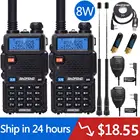 Комплект из 2 предметов; 5 Вт 8 Вт UV-5R Tri-мощность 841 Вт иди и болтай Walkie Talkie иди и диапазонная UV5R Охота UV-9R UV-82 двухстороннее радио