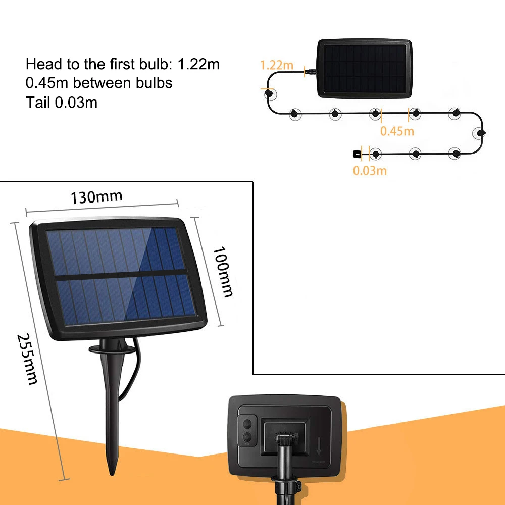 

Globe Solar String Lights G40 LED Bulbs Decorative Outdoor Garland Weddin 25Leds Light Waterproof Decor For Party Yard