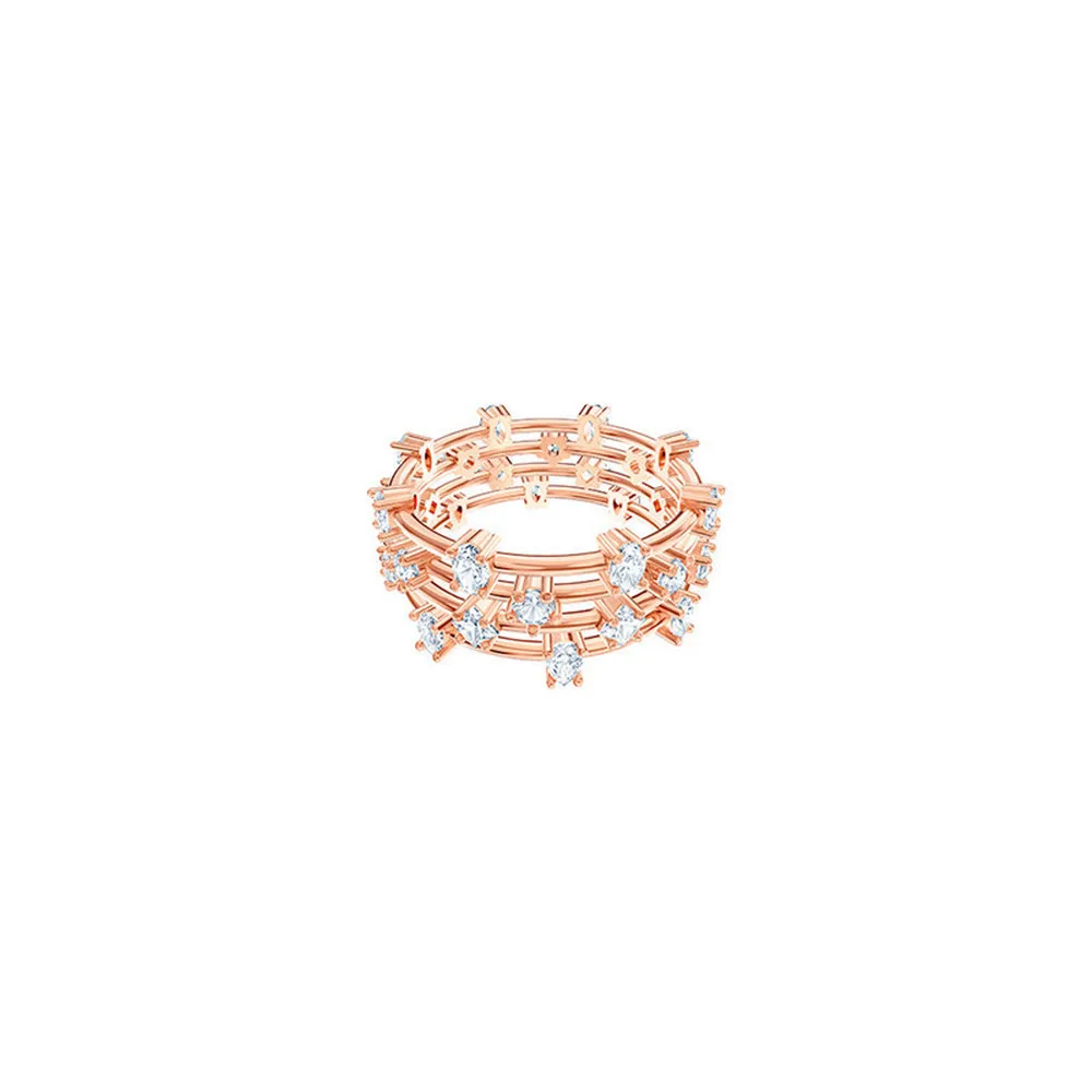 

SWA1:1 2020 Fashion Jewelry High Quality, Charm Butterfly Sun Flower Daisy Heart Crown Snowflake Star Double Layered Ring Female