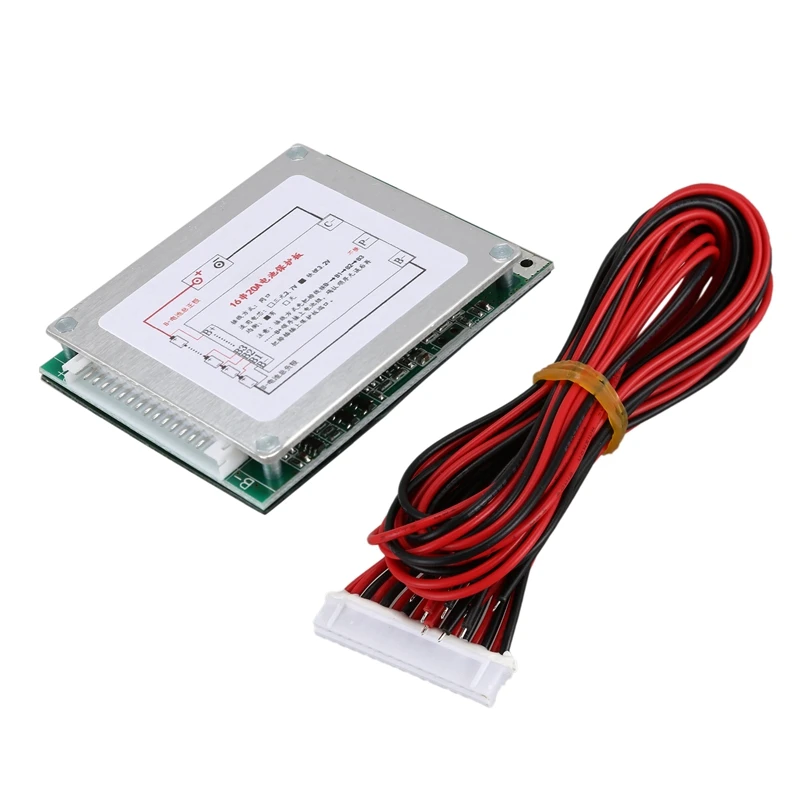 16S 48V 20A 18650 LiFePo4 плата защиты батареи BMS PCB с балансом для электровелосипеда