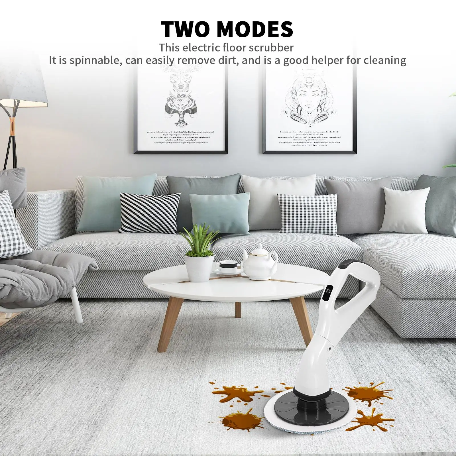 

Скребок Электрический двухскоростной, многофункциональная заряжаемая Водонепроницаемая кухонная щетка для чистки