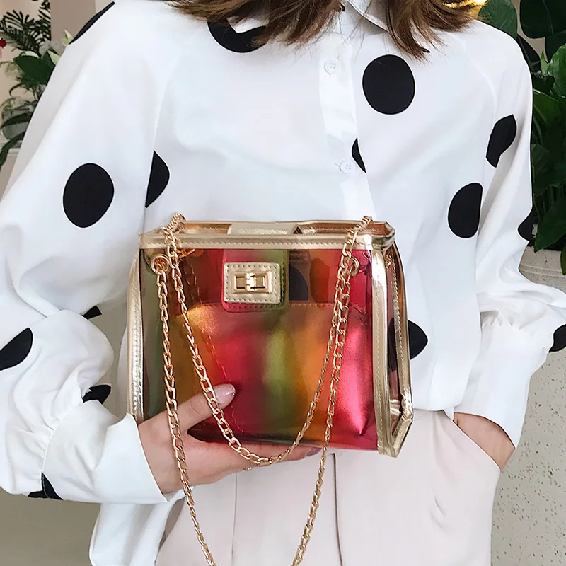 Sac Femme прозрачный пакет прозрачная гелевая сумка из ПВХ женские клатч Наплечные