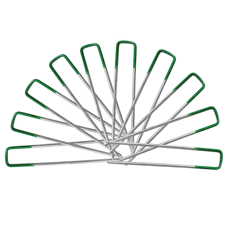 

Hot XD-10Pcs Garden Stakes Galvanized Landscape Staples, U-Type Turf Staples for Artificial Grass, Securing Fences Weed Barrier