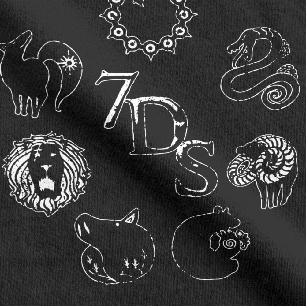 Футболка мужская с принтом семи смертных грехов винтажная тенниска из чистого