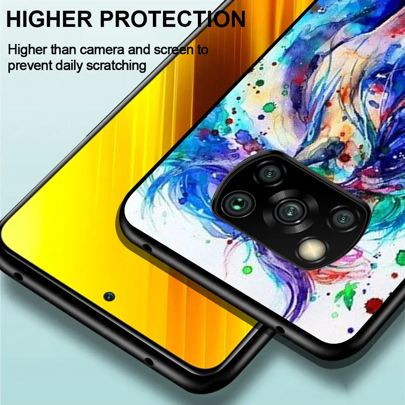 

Cute Horse Oil Painting for Xiaomi Poco M3 M2 X3 NFC X2 C3 F2 F1 CC9E CC9 Mi Mix 3 A3 A2 A1 Pro Lite Black Phone Case