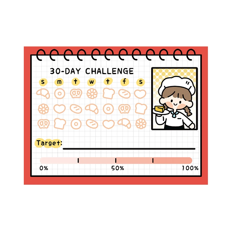 Kawaii Check List Week Month Calendar Sticky Notes Memo Pad Girl Diary Stationary Flakes Scrapbook Decorative | Канцтовары для