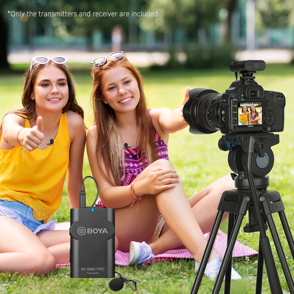 BOYA BY WM4 Por 2 4G микрофон Беспроводная система один передатчик + приемник с жестким