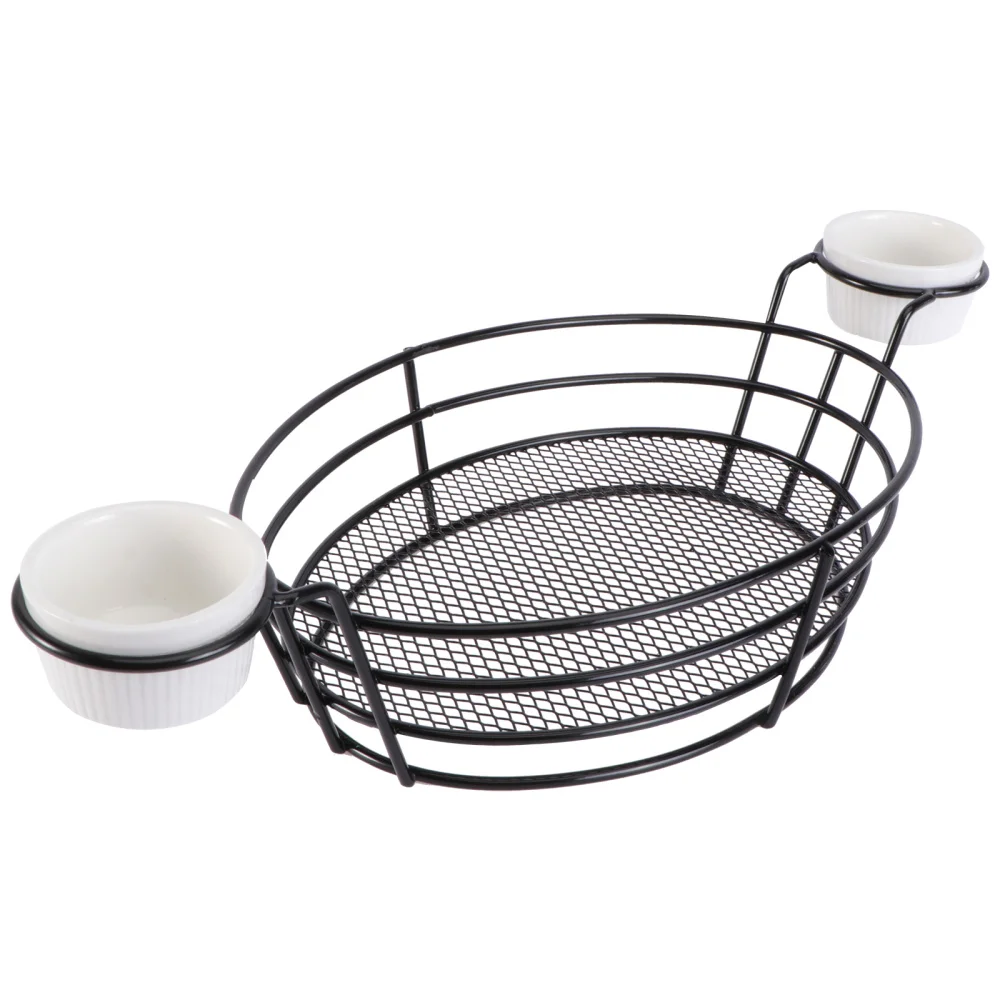

1Pc Fry Chips Container Frying Food Basket Fried Chicken Basket (Black)