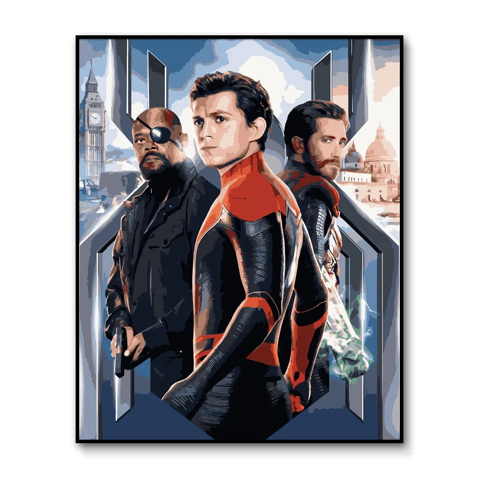 Tom Holland Рисование по номерам на холсте картины сделай сам рисование стене