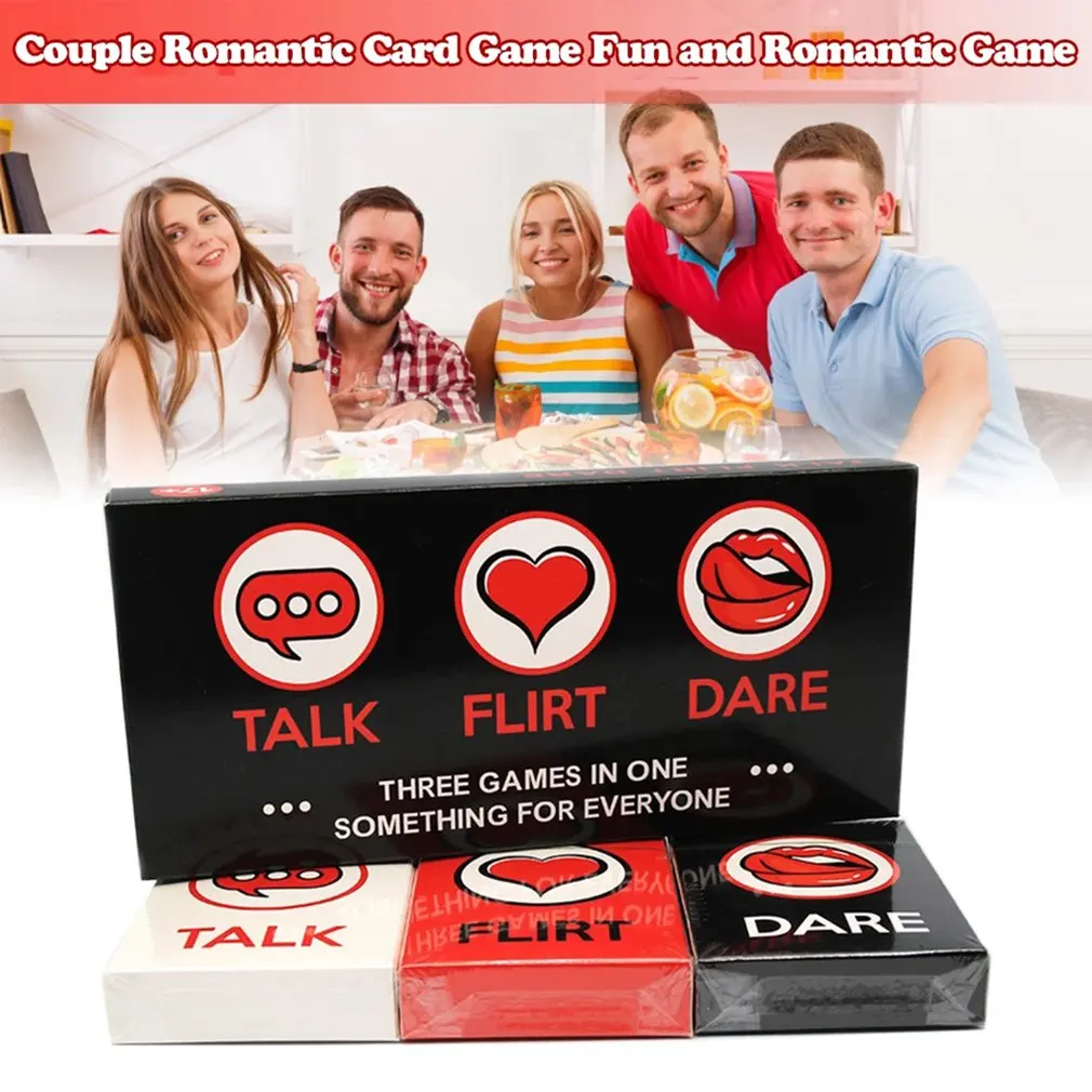 Fun Couple Romantic Card Game Game Deck Talk Or Flirt Or Dare Cards 3 Games Cards 3 Games In 1 Couple Cards Valentine's Day Gift