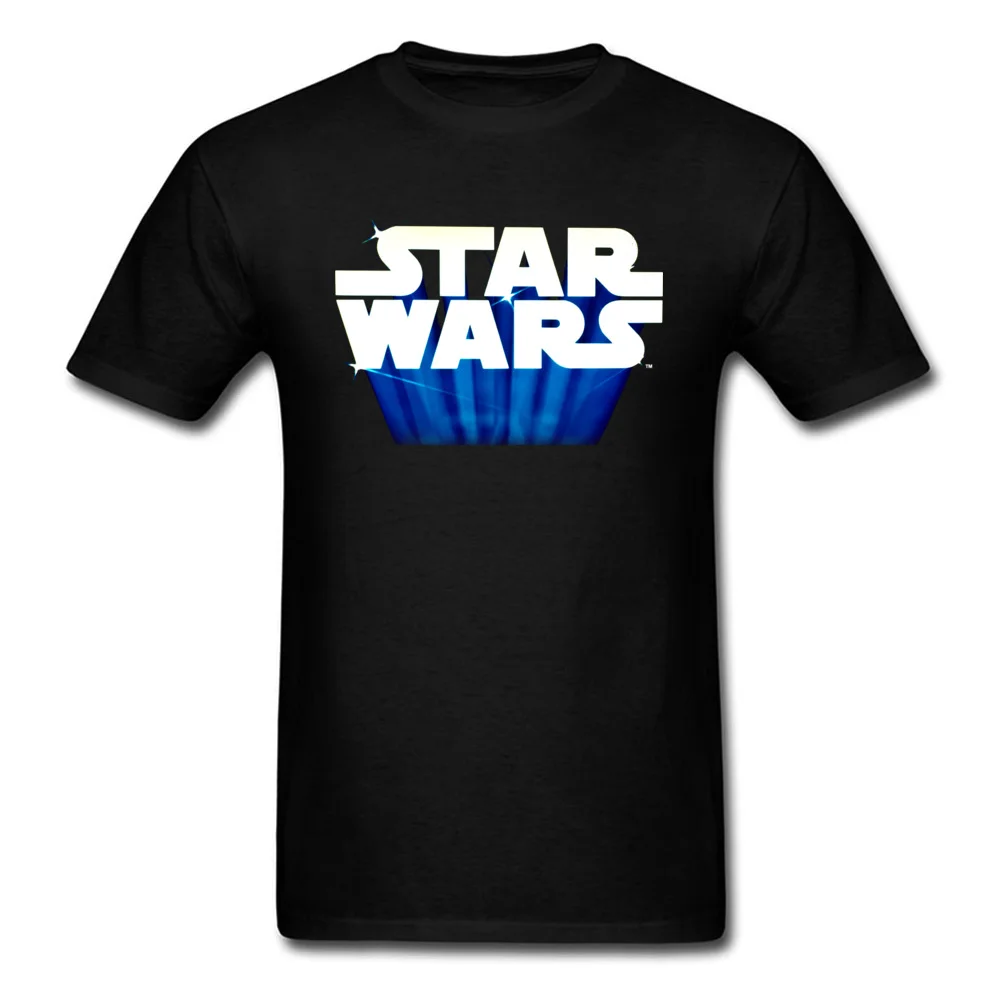 Новинка 2018 Звездные войны логотип напечатанный Мужская футболка черный белый