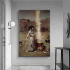 Постеры Джона Уильяма уотерхауза, изображение женщины в волшебном круге, Скандинавская Настенная картина для гостиной, портрет, холст, живопись
