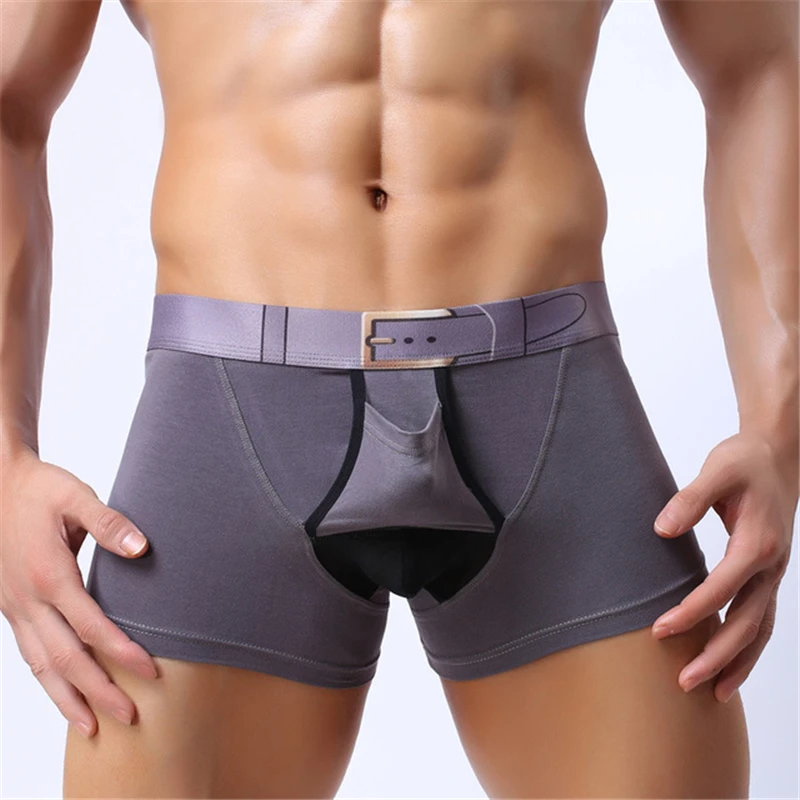 Sexy Men Boxers Soft Breathable Underwears Men's Underwear For Gay Cotton High Elastic U Pouch Underpants Knickers Shorts | Мужское