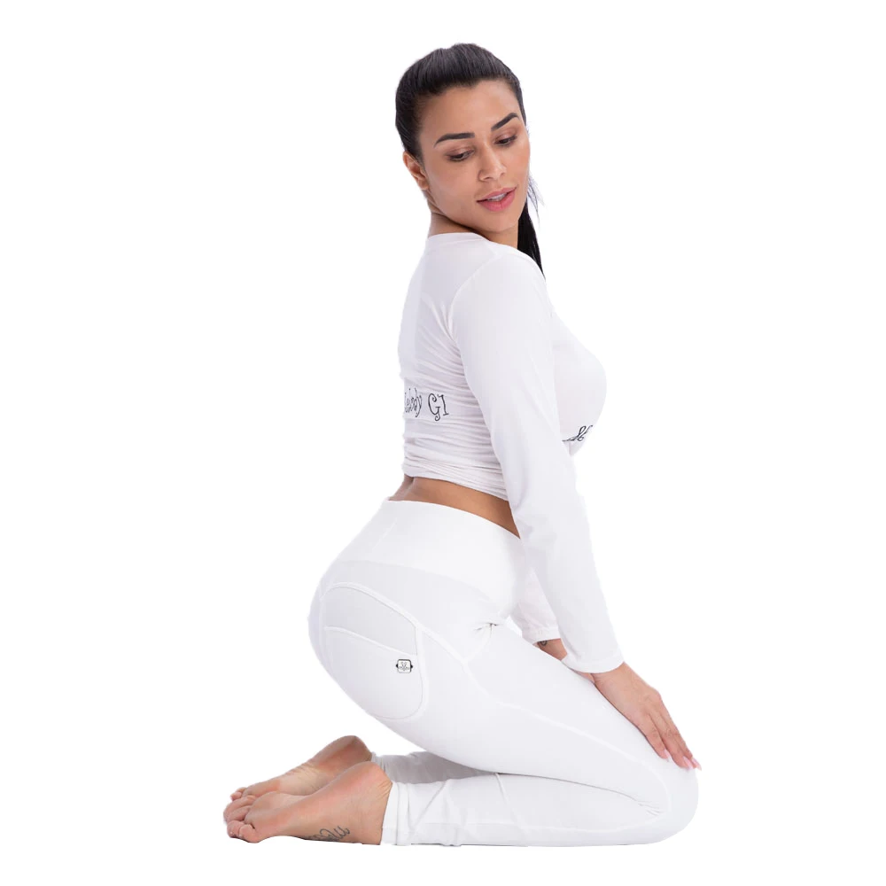 

Melody White Leggings for Fitness Women Slim High Waist Sports Pants Women Gym Elastic Legging Push Up