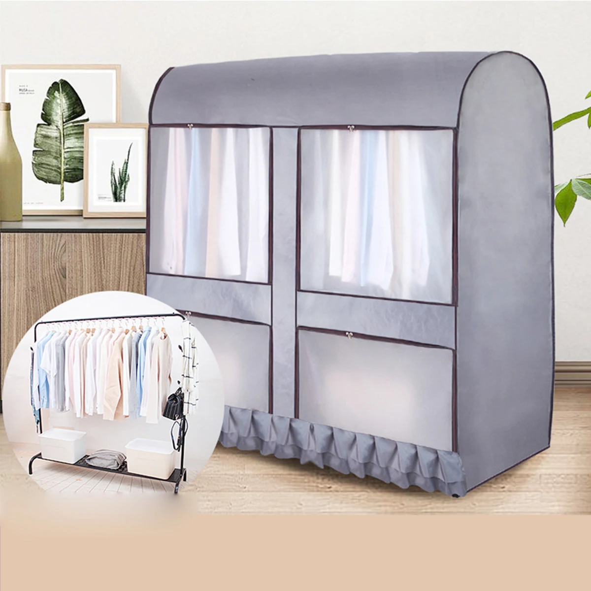 Прозрачный пылезащитный чехол для гардероба вешалка одежды влагостойкий