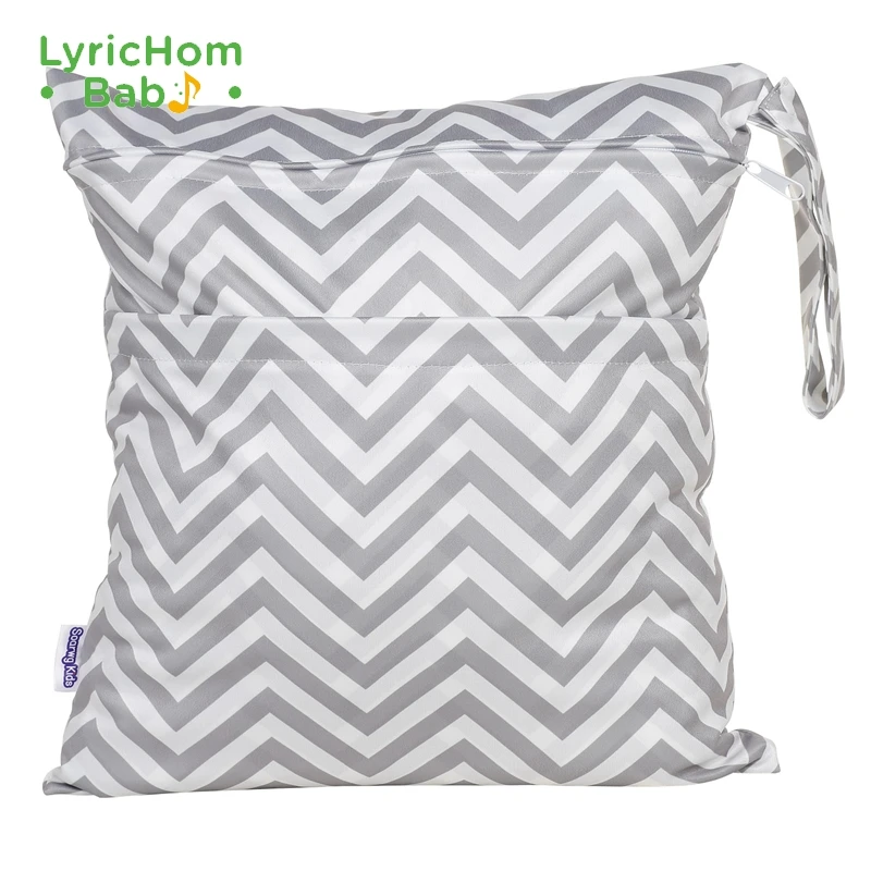 

LyricHom Baby Simple Style Diaper Bag Waterproof Zipper Wet Bag Baby Nappy Bags Reusable Solid Bag For Baby Cloth Diaper