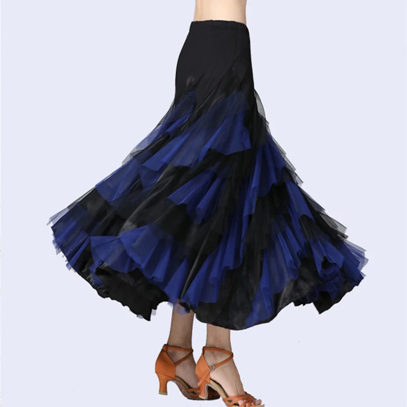 Новая современная юбка для танца вальса Танго женский танцевальный костюм