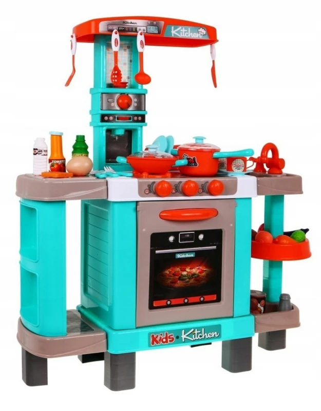 Детская игровая кухня Little Chef 008 938A 87х78х29см с набором посуды и продуктов ручки