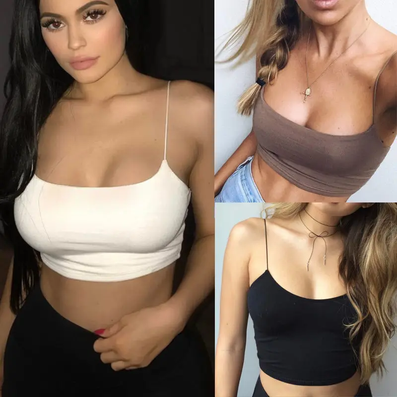 

Women's Bralette Solid Club Hot Camisoles Fashion Ladies Strappy Sleevless Top Crop Tanks Tube Tank Summer Tops Casual Sexy Club