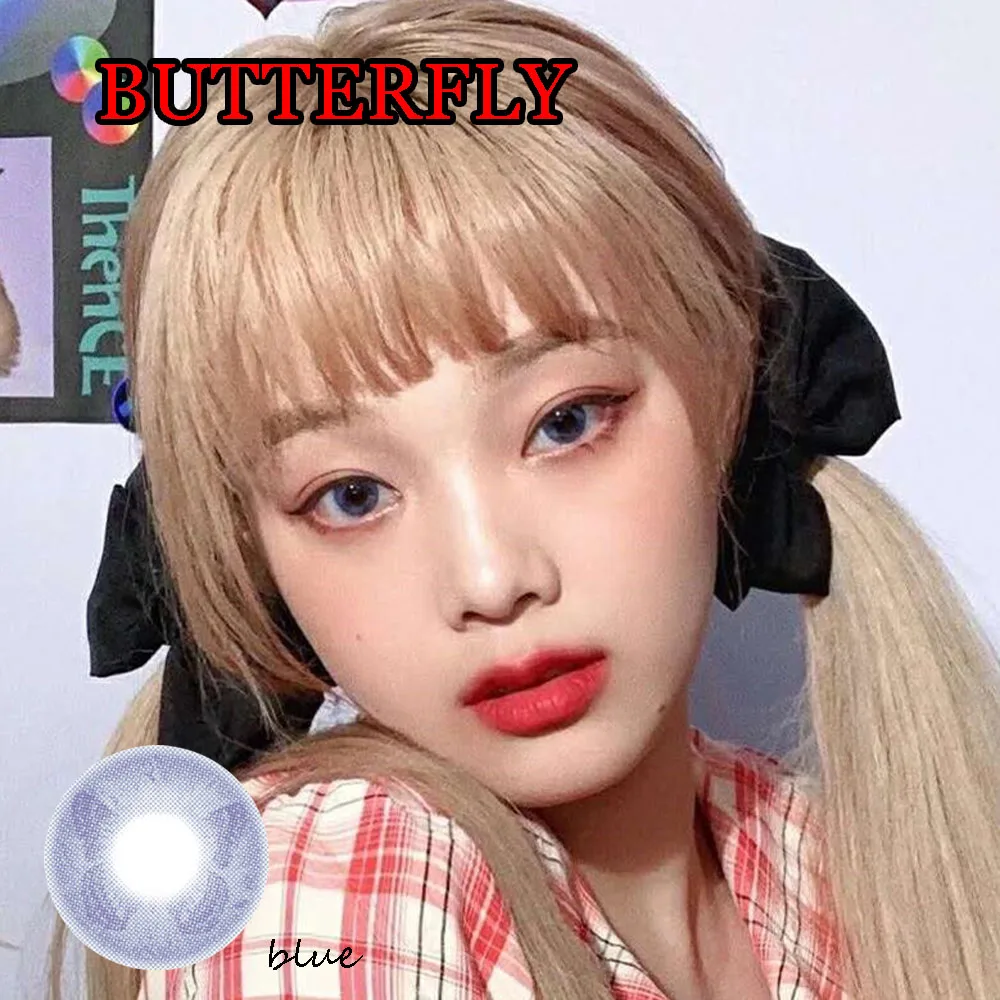 

HOTSALE Circle Color Contact Lens Eye Cosmetic Makeup Tool Fashion Glassess Power Instock -1.00 to -8.00 Butterfly