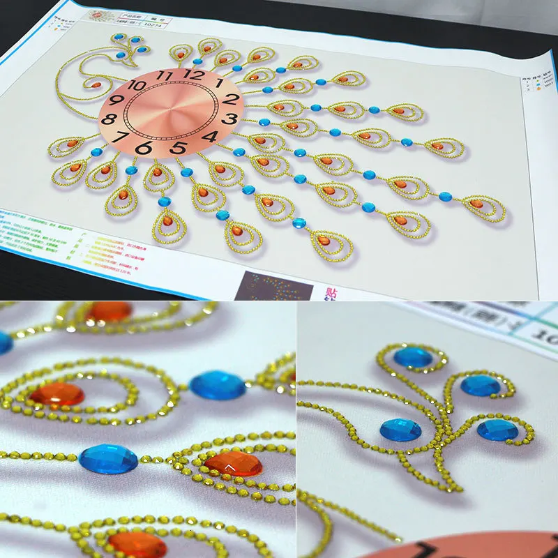 Дрель крест часы с вышивкой и дрель гостиной Павлин картины в спальню лаконичные