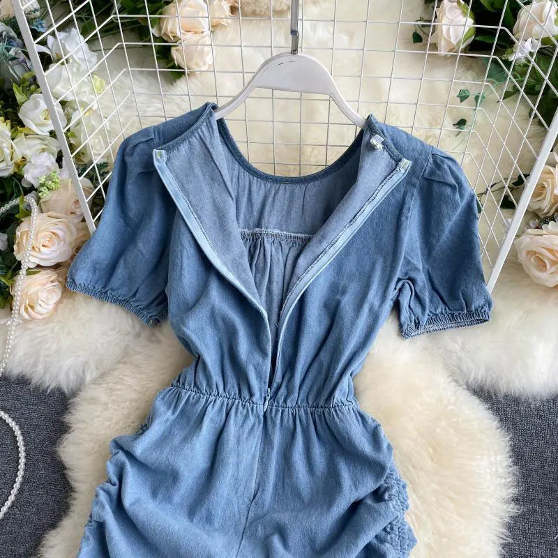 Винтажное джинсовое платье для женщин 2020 летнее модное короткое с рукавами