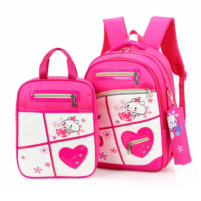 school princess 3pcs/Set bags girls backpack fashion Children Cartoon school bag waterproof backpack travel bag mochila infantil